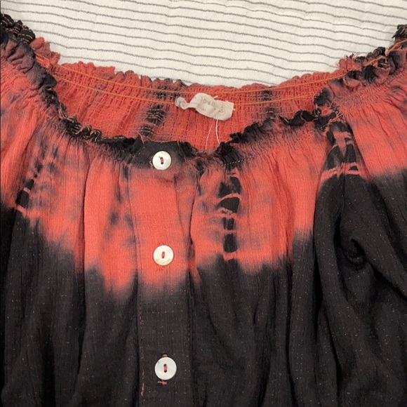 Miss Love Tie Dyed Crop Top with Drop Sleeves - Picture 3 of 5